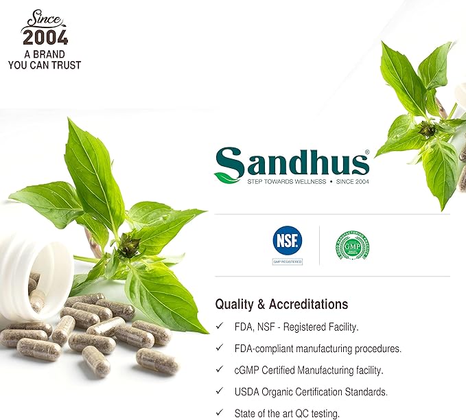 Sandhu's Guduchi (Tinospora Cordifolia) Giloy 100 Vegetarian Capsules Immune Support 1000mg per Serving