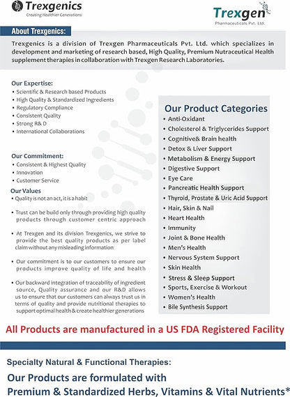 Trexgenics L-Carnitine L Tartrate VEGAN & GLUTEN FREE CARNIPURE (Lonza, Switzerland) L-Carnitine L-Tartrate 735mg (60 Veg. Capsules)