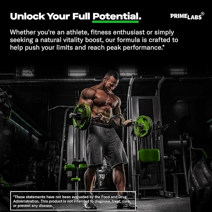 Prime Labs Tribulus Terrestris for Men - Men's Supplement with 95% Saponins - Energy & Vitality Booster - with 1,300 mg Tribulus Terrestris Extract - 120 Capsules