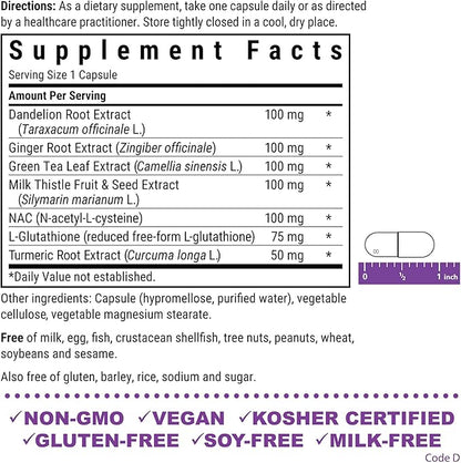 Bluebonnet Nutrition Liver Detox, Liver Health*, Antioxidant Protection*, Soy-Free, Gluten-Free, Kosher Certified, Non-GMO, Dairy-Free, 30 Vegetable Capsules, 30 Servings