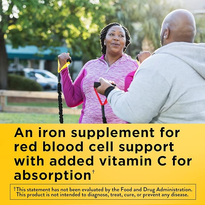 Nature Made Iron 18 mg per serving with Vitamin C, Dietary Supplement for Red Blood Cell Support, 60 Gummies, 30 Day Supply