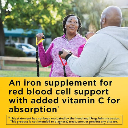 Nature Made Iron 18 mg per serving with Vitamin C, Dietary Supplement for Red Blood Cell Support, 60 Gummies, 30 Day Supply