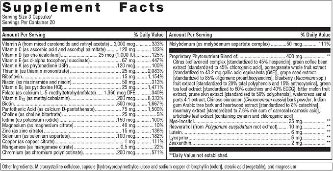 Metagenics PhytoMulti Multivitamin - Daily Multivitamins with Phytonutrients - Multivitamin for Men & Women - PhytoMulti Multivitamin Supplement - with Zinc & B6 Vitamins - 60 Capsules