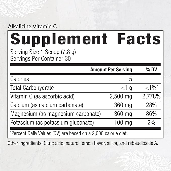 Equilife - Alkalizing Vitamin C, Immune Support Supplement, Potassium Magnesium Supplement, Rich in Calcium, May Help Boost Energy, Promotes Natural Moisture in Skin, Powdered,Easy-to-Use (8.3 oz)
