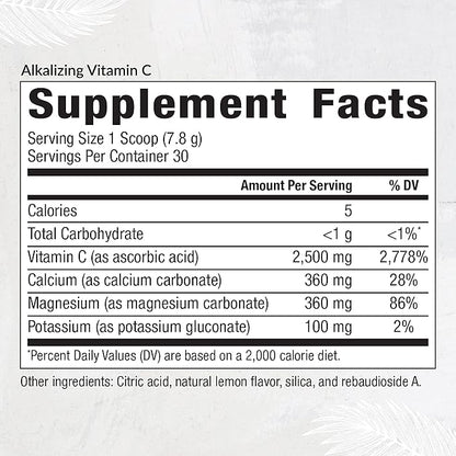 Equilife - Alkalizing Vitamin C, Immune Support Supplement, Potassium Magnesium Supplement, Rich in Calcium, May Help Boost Energy, Promotes Natural Moisture in Skin, Powdered,Easy-to-Use (8.3 oz)