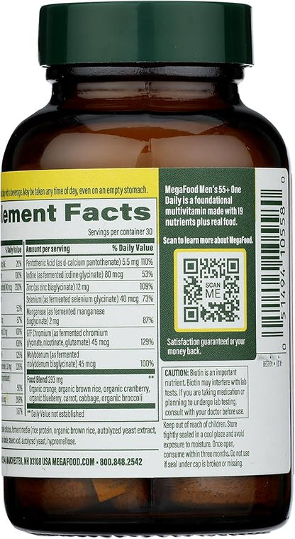 MEGAFOOD Men's 55+ One Daily Multivitamin, 30 CT