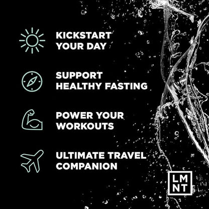 LMNT Zero Sugar Electrolytes - Raw Unflavored Salt | Drink Mix | 30-Count