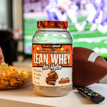 Musclesport Lean Whey Revolution™ Protein Powder - Whey Protein Isolate - Low Calorie, Low Carb, Low Fat, Incredible Flavors - 25g Protein per Scoop - 5lb Chocolate Peanut Butter
