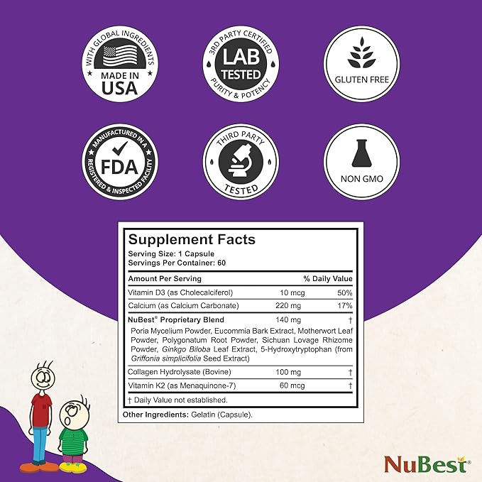 NuBest Tall 10+ - Height Growth Supplement for Children (10+) & Teens Who Drink Milk Daily, Height Growth Pills with Calcium, Vitamins & Minerals - Helps Height Increase - 12 Pack | 12 Month Supply