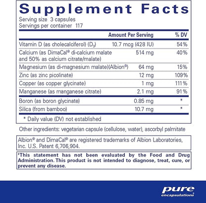 Pure Encapsulations OsteoBalance | Hypoallergenic Supplement to Promote Calcium Absorption and Enhance Healthy Bone Mineralization* | 351 Capsules