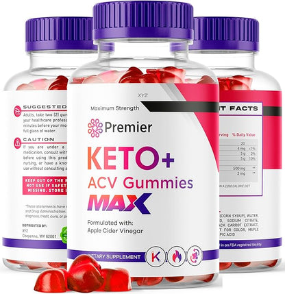 Montty (3 Pack) Premier Keto MAX Gummies - PremierKeto ACV Gummies, Premier ACV Keto MAX Gummies, Premier Apple Cider Vinegar Keto MAX Gummys, 180 Gummies for 90 Days