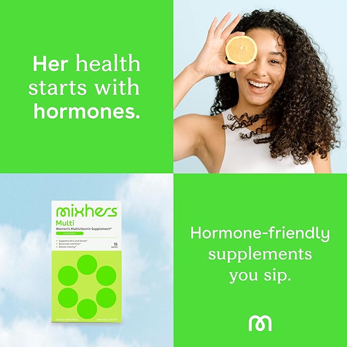 Hermulti - Women's Multivitamin Drink Mix - Daily Multivitamins - Nutrition Designed for Women - for Wellness & Immune Support - Better Absorbed Supplements - 15 Drink Packets - Coconut