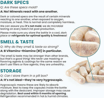 Methyl Multi Without Iron Methylated Multivitamin for Men & Women, 60-Day Supply | Methyl B12 & Methylfolate (5-MTHF) for MTHFR Support | Pharma Grade Multivitamin & Multimineral For Health, 120 Caps