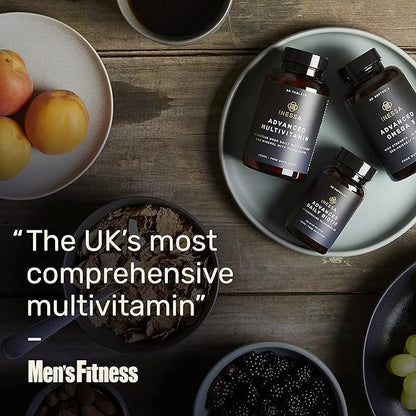 Inessa Methylated Multivitamin for Men - Advanced Natural Daily Mens Multivitamins with CoQ10 100mg, Vitamins D3, K2, A, B Complex Vitamins, Folic Acid & Zinc - 60 Vegan Tablets for Men & Women