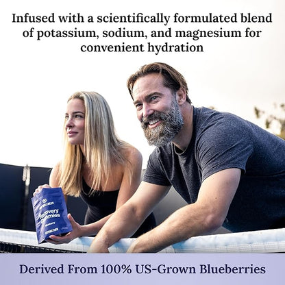 Electrolyte Recovery Gummies™ Blueberry Flavor Hydration Gummies with VitaBlue® Blueberries & Electrolytes - Exercise Recovery, Energy Boost, Replenishment & Antioxidants Non-GMO, Vegan, Gluten-Free