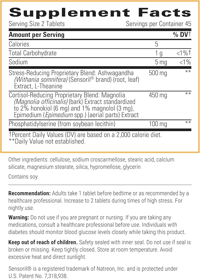 Integrative Therapeutics - Cortisol Manager - Supplement with Ashwagandha and L-Theanine - Supports Relaxation & Calm* - 90 Tablets