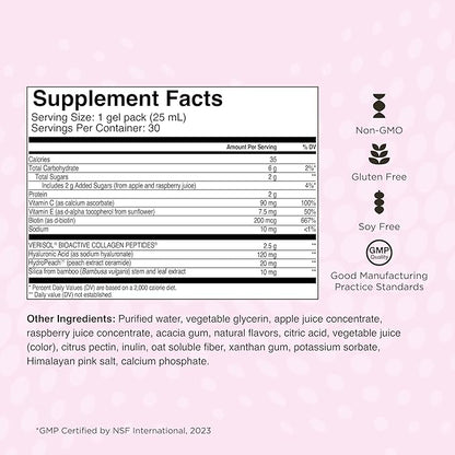 Healthycell Vibrant Hair, Skin & Nails - Hair Vitamins with Liquid Collagen for Women - Hyaluronic Acid Supplement with Collagen Peptides, Vitamin E, Biotin - Maximum Absorption - 30 Gel Packs