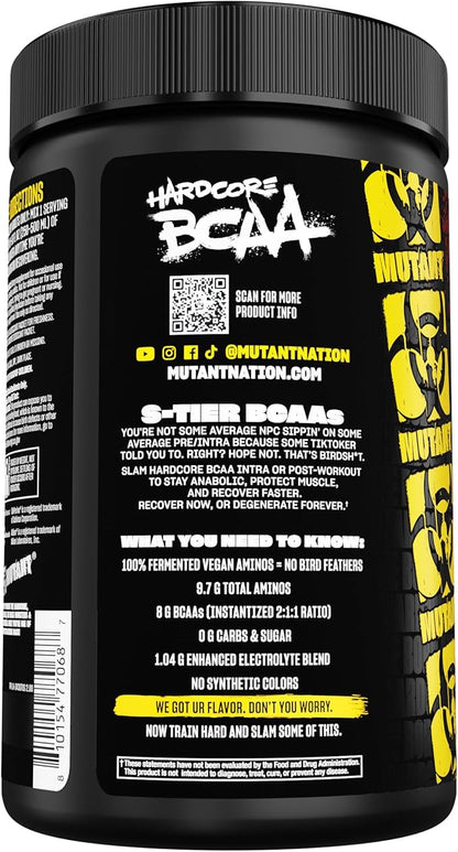 Mutant Hardcore BCAA - Pre, Intra or Post Workout – BCAA Next Level branched-Chain Amino Acids Supplement – Hydration + Recovery - 30 Serving - Pineapple
