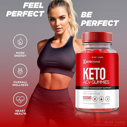Keto Crave Gummies - Keto Crave ACV Gummies, Keto Crave for Advanced Weight Loss, Keto + ACV Gummy, Maximum Strength Supplement, KetoCrave Gomitas Reviews (60 Gummies)