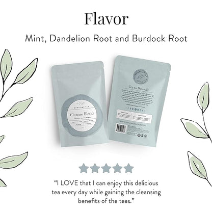 Organic Cleanse and Detox Tea for Women, 30 Tea bags with Mint, Dandelion Root and Burdock Root