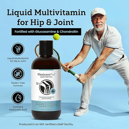 Flexicose Plus - Liquid Joint Care - 8 fl oz - Advanced Joint Support Supplement with Glucosamine, Chondroitin & MSM Complex Joint Care for Men and Women