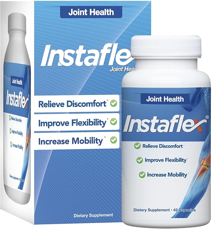 Instaflex Joint Support Supplement - Clinically Studied Joint Relief Blend of Glucosamine, MSM, White Willow, Turmeric, Ginger, Cayenne, Hyaluronic Acid - 42 Capsules