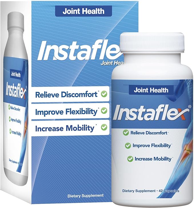 Instaflex Joint Support Supplement - Clinically Studied Joint Relief Blend of Glucosamine, MSM, White Willow, Turmeric, Ginger, Cayenne, Hyaluronic Acid - 42 Capsules