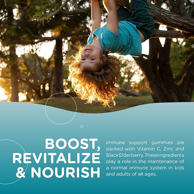 Zahler - Chapter One Immune Support Gummies for Kids with Vitamins C, Zinc & Black Elderberry (120 Flavored Gummies) Kosher Immunity Vitamin C & Elderberry Gummies for Kids & Adults - Made in USA