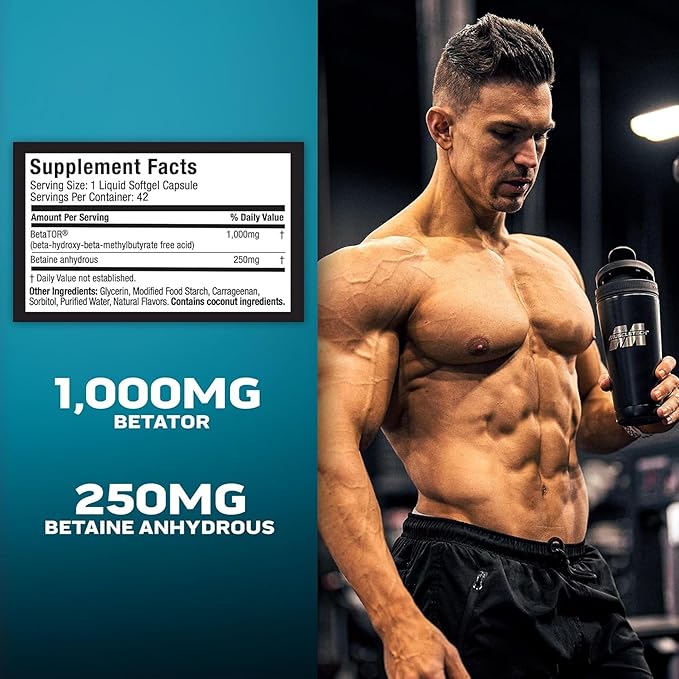 Muscletech HMB Supplements 1000mg, Clear Muscle (42 Liquid Softgels) - Highest Grade HMB for Lean Muscle & Recovery - HMB Free Acid Muscle Supplement - Help Decrease Muscle Breakdown