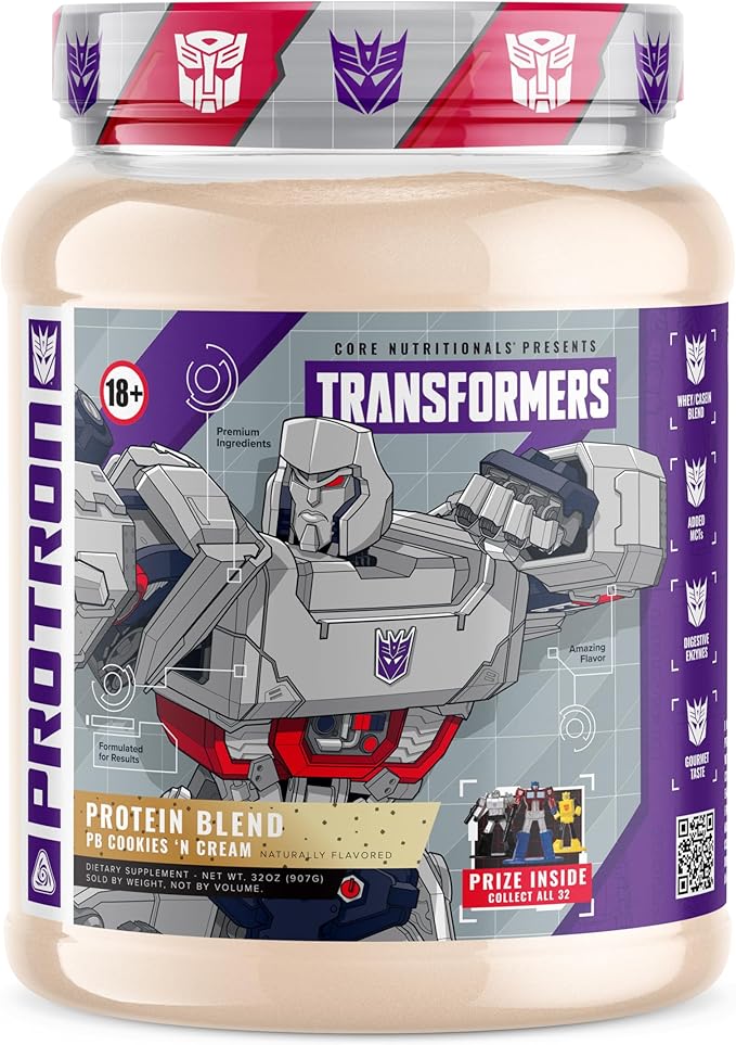 Core Nutritionals | Transformers Protron Protein Blend Nutritional Supplement Formula (Free Prize Inside) for Adults Ages 18+ (2 Pounds, PB Cookies 'N Cream)