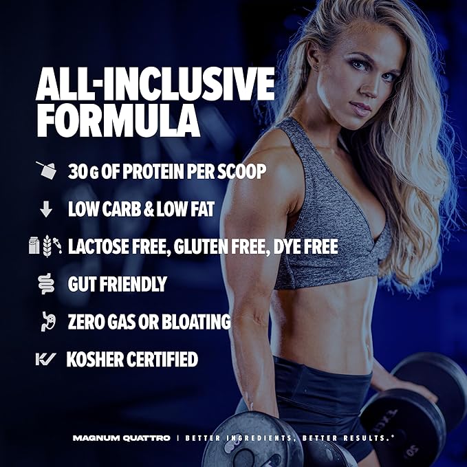 Magnum Nutraceuticals Quattro Whey Protein Powder, Chocolate Love 2lb – Premium Protein Isolate Blend for Muscle Growth & Recovery