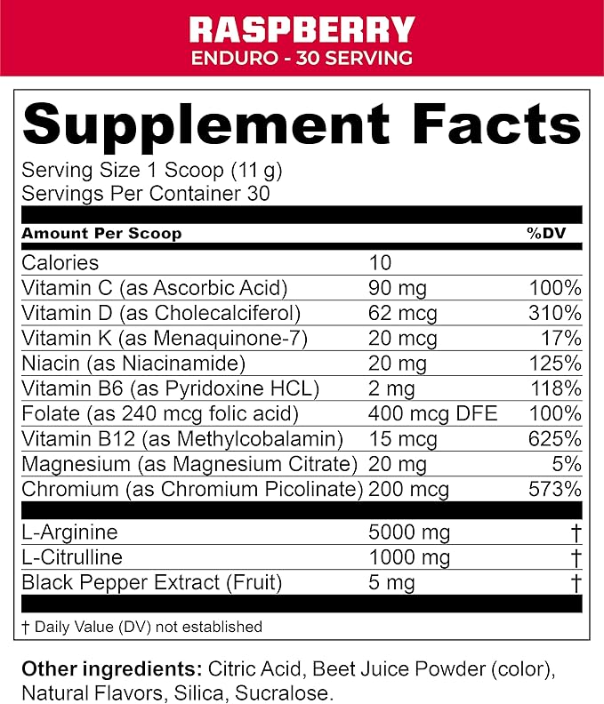 MTN OPS Enduro Trail Packs Nitric Oxide Supplement & Stim-Free Pre Workout - 20 Servings - with Magnesium Citrate, Beet Root Powder, Niacinamide, L Arginine & L Citrulline - Raspberry Flavor