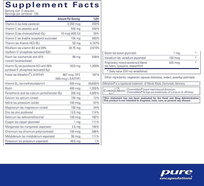 Pure Encapsulations Nutrient 950 Without Iron | Supplement to Support Cardiovascular, Immune, and Cellular Health, Bones, Hormone Metabolism, and Carbohydrate Utilization* | 360 Capsules