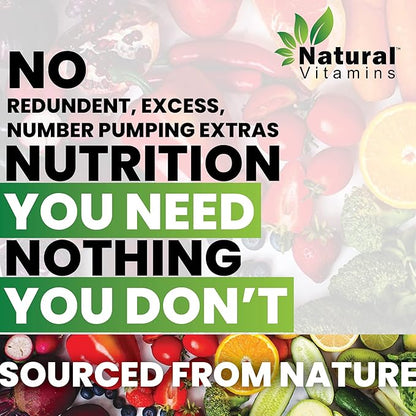 Immune Support Multivitamin with Fruits & Veggies - Complete Daily Health Support - Antioxidant-Rich, Packed with Vitamins and Minerals - Naturally Enhances Immunity