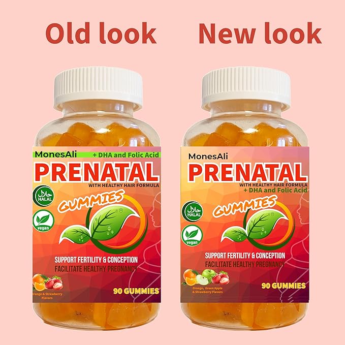 Supplemens, Halal Prenatal Vitamins for Women, Womens Multivitamin Gummy, Prenatal Gummies, Vitamins with Iron DHA Folate and folic Acid, Vegan Prenatal Vitamins, Pregnancy Must Haves