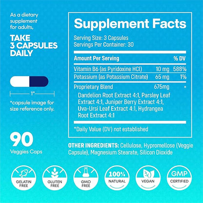 Water Pills For Swollen Legs And Feet - Act As Natural Diuretics for Water Retention to Help You Swell No More - Hydravert Diuretic Pills Proprietary Blend Reduces Swelling in Your Leg or in Your Foot