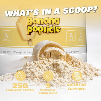 EHP Labs OxyWhey Whey Protein Isolate Powder - 25g of Whey Isolate Protein Powder, Meal Replacement Shake, Sugar Free Protein Powder - 25 Serves (Banana)