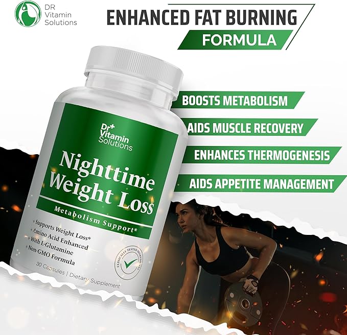 DR. Vitamin Nighttime Fat Burner Supplements - Appetite Suppressants for Weight Loss - Night-Time Fat Burner for Women and Men Supporting Sleep & Relaxation - Metabolism Booster Weight Loss Pills - 30