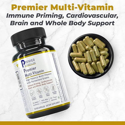 Premier Research Labs Multi-Vitamin: Immune, Brain & Heart Support | with Prebiotics and Postbiotics | Vegan Capsules for Men & Women. Gluten & Soy Free - 120 Plant-Sourced Capsules