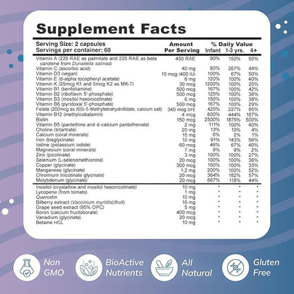 Super Mini-Multi - Children's Multivitamin Swallowable Capsules with Methyl Folate, Methyl B12 and Coenzyme B Vitamins for Growth, Focus, Brain Health (120 Capsules)
