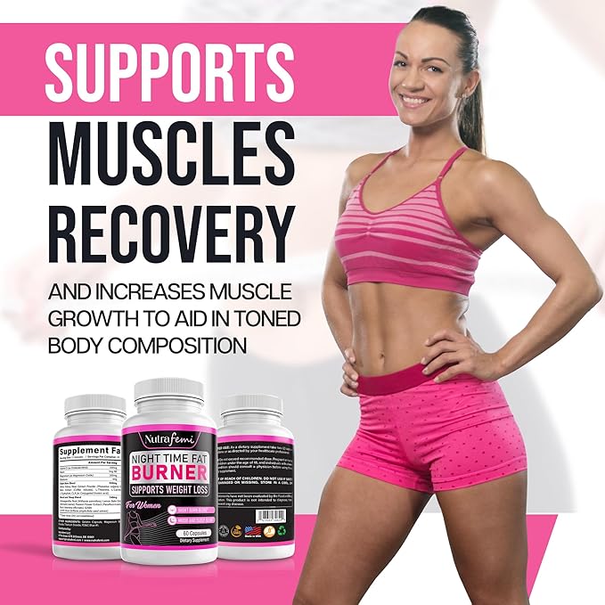 Fat Burners for Women Weight Loss - Night Time Fat Burner with Carb Blocker & Appetite Suppressant - Belly Fat Burner & Thermogenic Metabolism Booster - NSF Approved, 60 Capsules