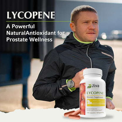 Jiva Botanicals Lycopene Capsules - Antioxidant Support - Premium Lycopene Supplement from Tomato Fruit - 120 Veggie Capsules