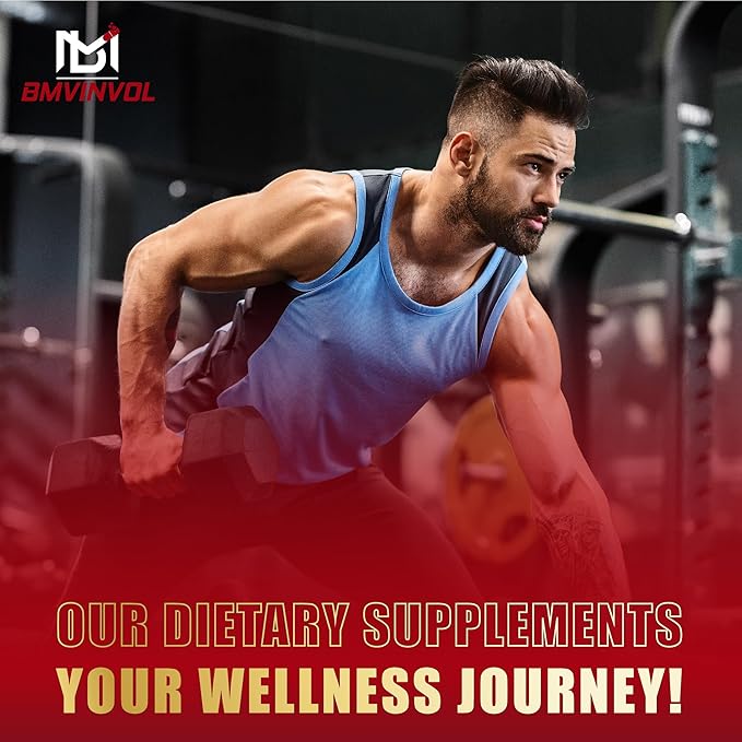 BMVINVOL Horny Goat Weed Capsules with Tribulus, Ginseng, Ashwagandha, Maca, Tongkat Ali, Nettle, Black Pepper - 60 Count