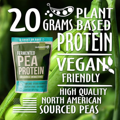 Pea Protein Powder, Unflavored and Unsweetened Sugar Free Vegan Protein Powder, 100% Plant Based Protein Powder, Non GMO, Gluten Free & Soy Free, 2.14 LB Protein Powder