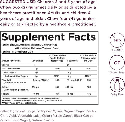 Solgar U-Cubes Children's Calcium with Vitamin D3, 120 Gummies - 3 Flavors, Pink Lemonade, Blueberry & Strawberry - Supports Bone & Teeth Health - Non GMO Gluten Free, Dairy Free - 60 Servings