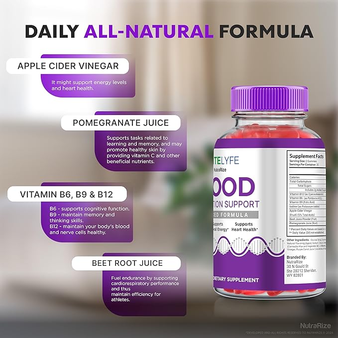 RiteLyfe Gummies, Official Rite Lyfe Blood Gummies, All Natural Stabilizer to Maintain Stable Healthy Levels and Overall Wellness, Premium Formula RiteLyfe Gomitas Review (60 Gummies)