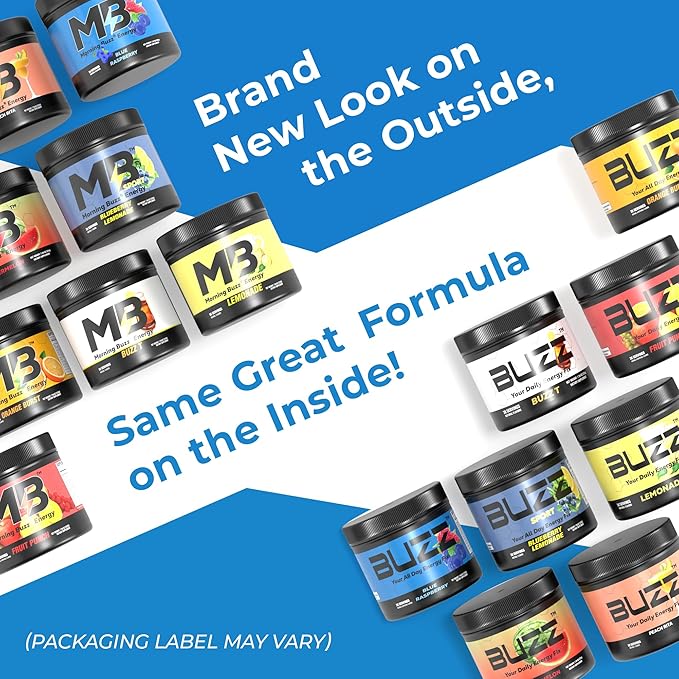 Morning Buzz Energy Drink Powder - Energy Boost Energy Drink - Sugar-Free Energy with Antioxidants - Morning Kickstart and Sports Nutrition Endurance Product - 30 Servings, Iced Tea, 8 Ounces