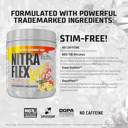 GAT SPORT Nitraflex KAOS Stimulant Free Pre-Workout (Peach Pineapple)