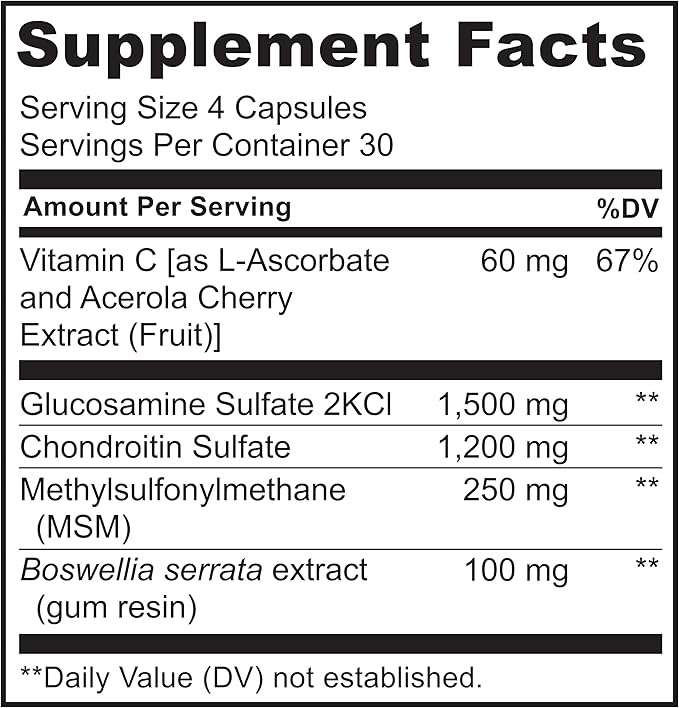 NATURELO Glucosamine Chondroitin MSM with Boswellia and Vitamin C - Supplement for Joint Comfort, Mobility, and Strength - Twin Pack - 240 Capsules
