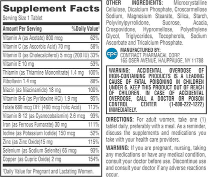 Earth's Splendor Prenatal Multivitamin: Supports a Healthy Pregnancy, Growth/Brain Development for Baby, Folic Acid, Iron, Non-GMO, MMS Clinically Studied Formulation - 6 Month Supply, 180 Tablets